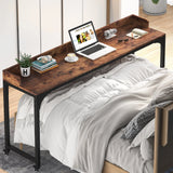 Mobile Overbed Table, Queen Size Computer Desk with Wheels