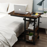 C 桌，移动茶几高度可调节床头柜颜色：复古棕色