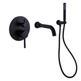 Single-Handle 1-Spray High Pressure Wall-Mounted BTub and Shower Faucet in Matte Black (Valve Included)