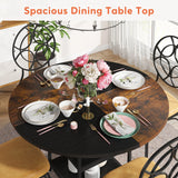 圆形餐桌，47 英寸厨房餐桌，带储物架