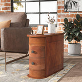 End Tables, Sofa Bedside Narrow Accent Tables with 2 Drawers (set of 2)