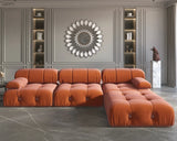 104inch Wide Velvet Reversible Modular Sofa & Chaise (orange)