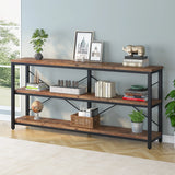 70.9" Console Table, 3-Tier Sofa Table with Metal Frame