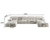 138.6" Wide Velvet Modular Sofa & Chaise