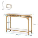 40” Entryway Sofa Table with 2 Tier Storage Shelf