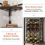 Wine Rack, 4 Tier Corner Shelf with Glass Holder