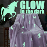 Unicorn Glow in The Dark Throw Blanket