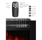 40 Inches Wall Recessed Electric Fireplace, 9 Changeable Colors, with Remote, 1500W Fireplace, Black