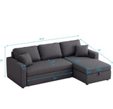 Upholstery Sleeper Sectional with Storage & 2 Tossing