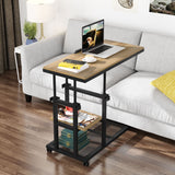Height Adjustable C Table, Mobile Side Table with Tiltable Drawing Board