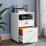 2-Drawer File Cabinet Mobile Printer Stand with Lock