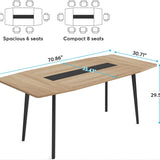 6FT Conference Table, Modern Boat Shaped Meeting Table