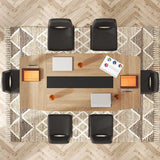 6FT Conference Table, Modern Boat Shaped Meeting Table