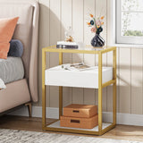 Modern Nightstand Side End Table with Drawer and Shelf (set of 2)