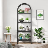 Wood Heavy Duty 4-Tier Decorative Shelving Unit