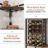 4-Tier Corner Wine Rack with Glass Holder & Storage Shelves