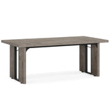 Rectangular Dining Table, 71" Farmhouse Breakfast Table for 6 to 8 People