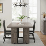 Rectangular Dining Table, 71" Farmhouse Breakfast Table for 6 to 8 People