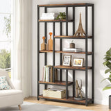 79" Tall Bookshelf, 7-Tier Bookcase Open Display Shelves