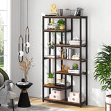 79" Tall Bookshelf, 7-Tier Bookcase Open Display Shelves