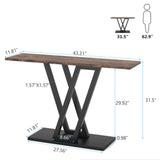 43 Inch Console Table, Industrial Entryway Hallway Table