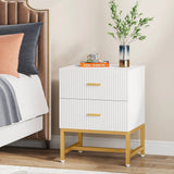 2-Drawer Nightstand, Modern Bedside End Table with Storage (Set of 2)