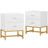 2-Drawer Nightstand, Modern Bedside End Table with Storage (Set of 2)