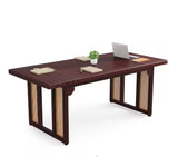 6ft Conference Rectangle Dark Red Wood Meeting Executive Desk, Computer Workstation