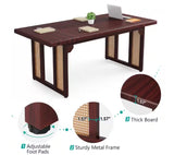 6ft Conference Rectangle Dark Red Wood Meeting Executive Desk, Computer Workstation