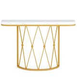人造大理石玄关桌，41 英寸现代沙发桌装饰桌