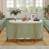 人造大理石玄关桌，41 英寸现代沙发桌装饰桌