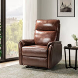 30.2 in. Wide Cherry Genuine Leather Power Recliner