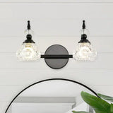 Modern Vintage Vanity Light Wall Sconces - 2-Lights - Black