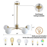 Modern 5-light Sputnik Chandelier in Gold Finish