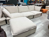 Divano Modular Sofa-Three Seats With 1 Ottoman in White