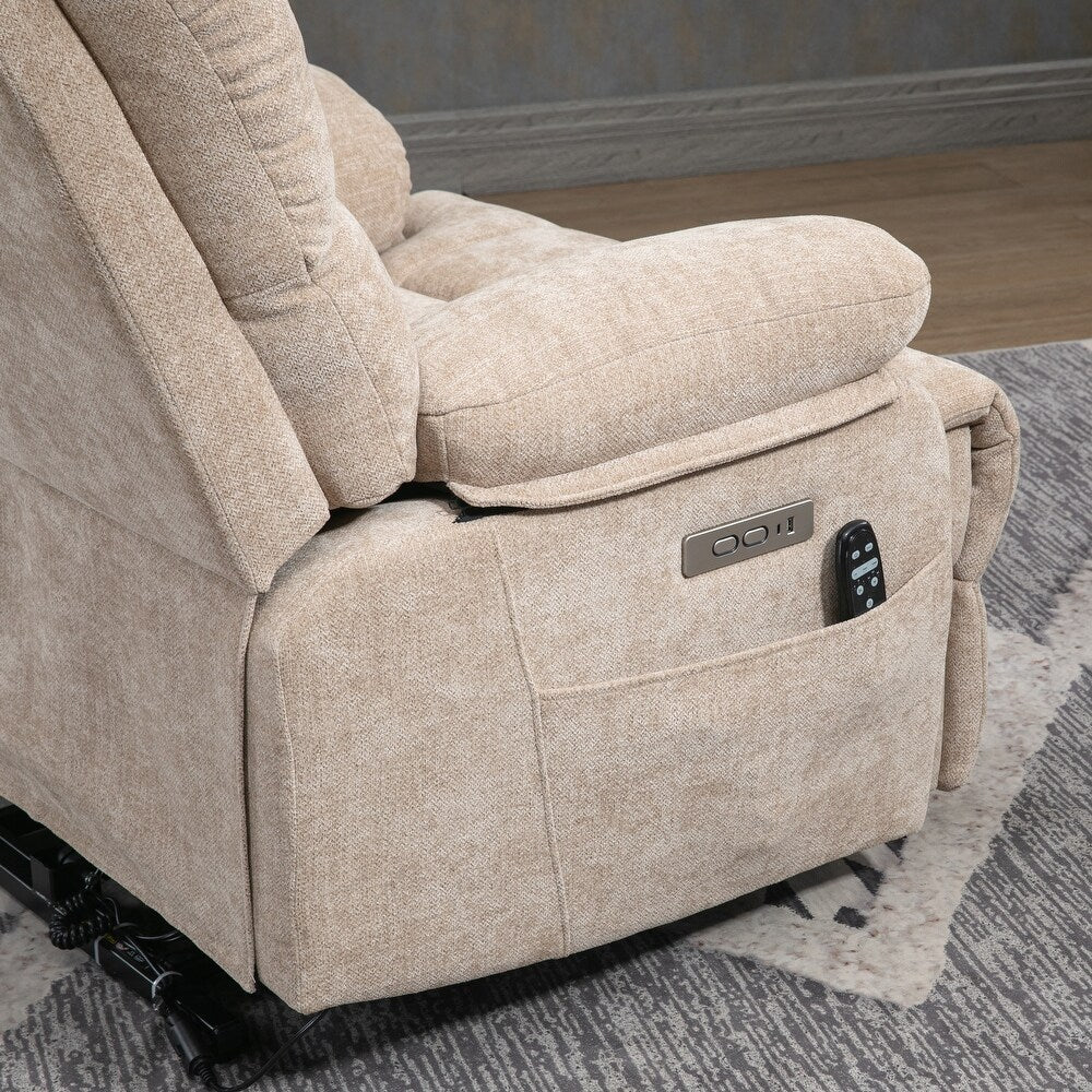 Oversized Power Lift Recliner with USB Ports Heating Massage