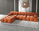 104 inch Wide Velvet Reversible Modular Sofa & Chaise With Ottoman
