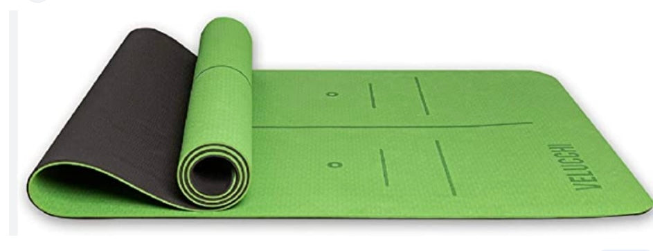 Non Slip Yoga Mat Eco Friendly TPE Exercise Mat Premium Print 1/4 Inch  Thick High Density Lightweight Pilates Mat with Carrying Strap for Floor