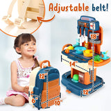 Kids Kitchen Backpack, 34pcs Kids Toys, Play Kitchen Set