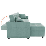 81.9'' Reversible Multifunctional Fabric Sofa Sleeper