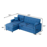 81.9'' Reversible Multifunctional Fabric Sofa Sleeper