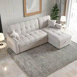 81.9'' Reversible Multifunctional Fabric Sofa Sleeper